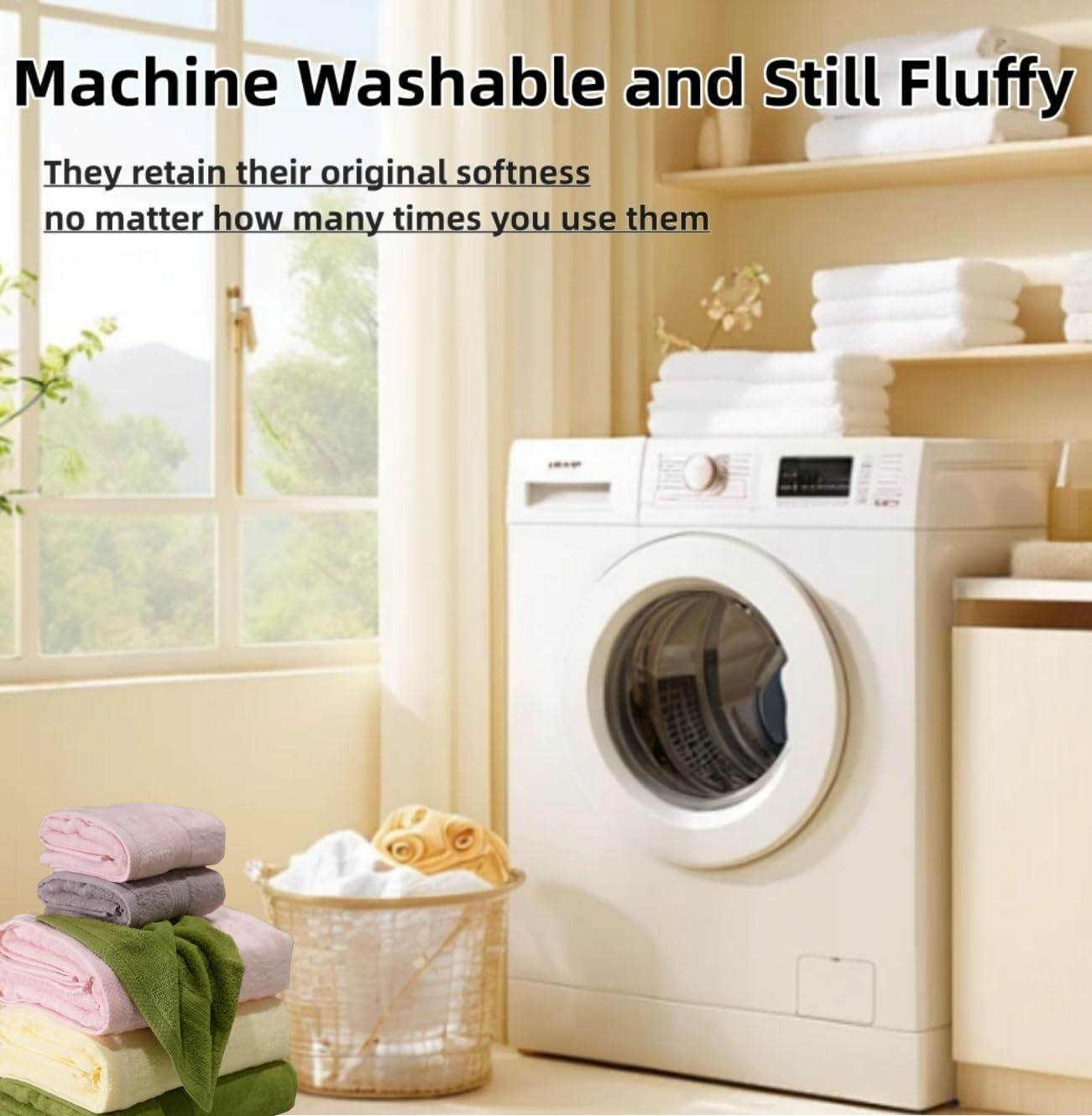 Towels for Bathroom - Ultra Soft Luxury Bath Towels Set of 3, 1 Oversized Bath Towel 1 Hand Towel 1 Washcloth, 100% Cotton Towels, Highly Absorbent, Quick Drying Larger Size Bath Towel Sheets - Green image number 4