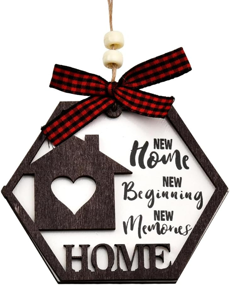 House Warming Gifts New Home Ornament for Women Men Friends Coworker Family New Home Gifts for Home Decor Gifts for Housewarming Wooden Hanging Ornaments image number 6