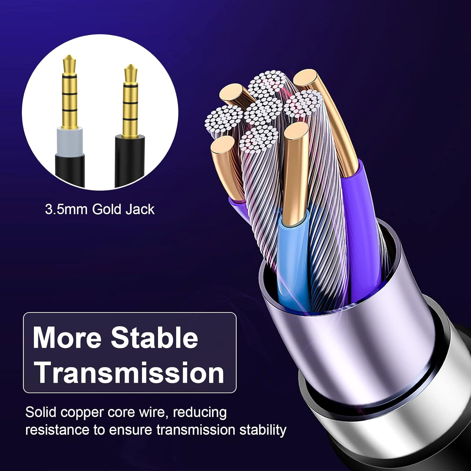 Alpha Replacement Audio Cable - Compatible with Kingston Hyperx Cloud Alpha and Mix Gaming Headset, 3.5Mm Plugs, 4.9Ft image number 2