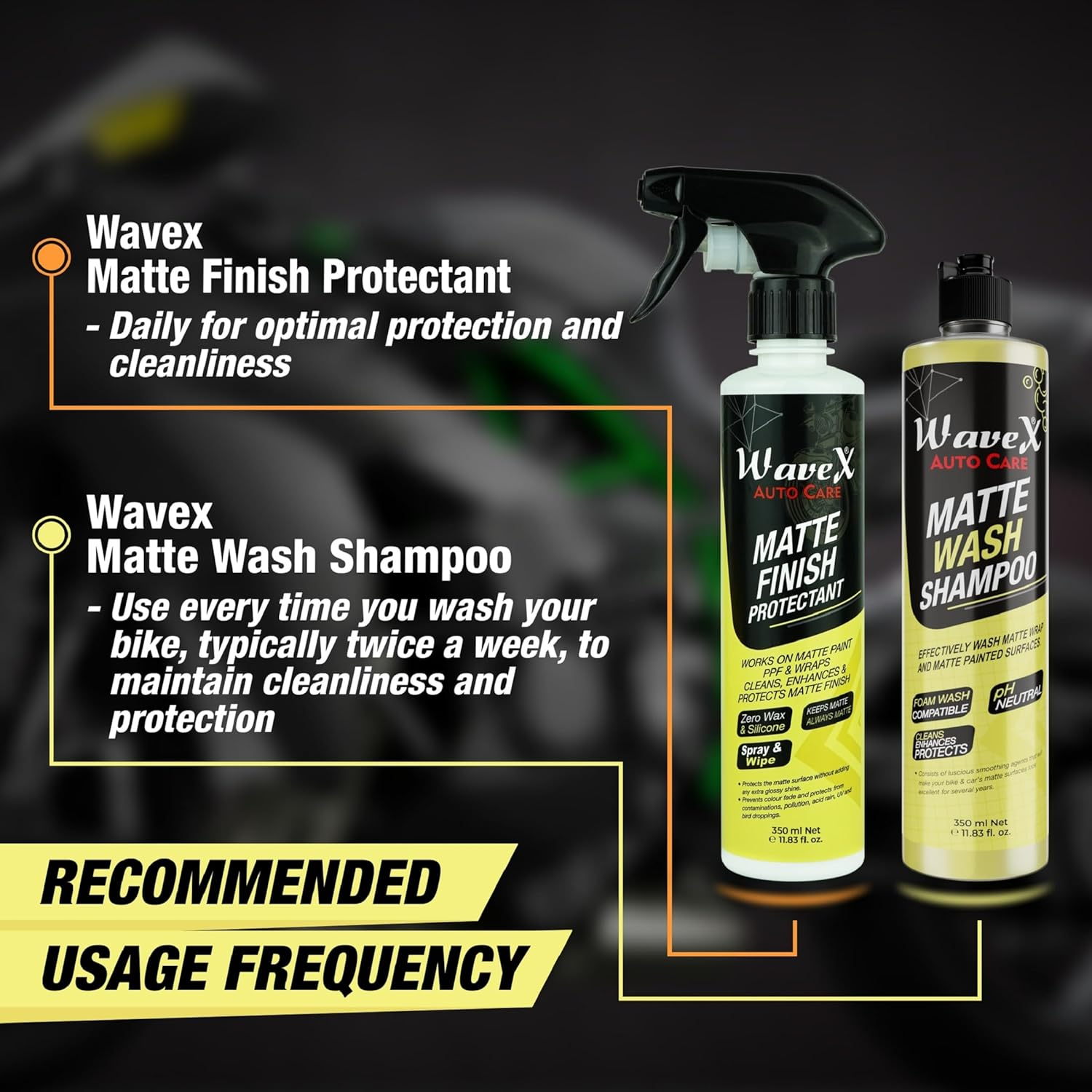 Wavex Matte Finish Protectant Bike Polish 350Ml | That Cleans, Protects and Maintains Showroom Finish of Matte Bikes & Cars image number 4