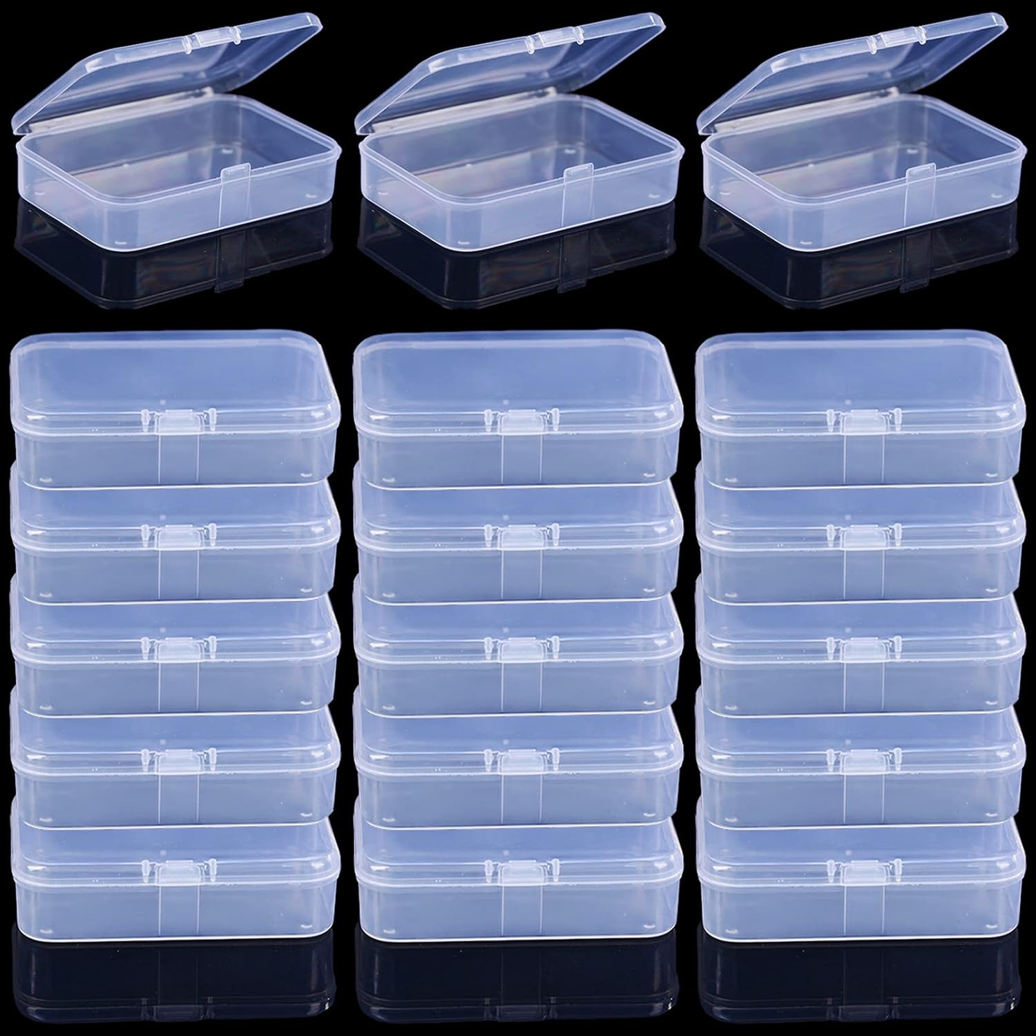 18 Pcs Clear Plastic Playing Card Boxes Snaps Closed Poker Gaming Playing Card Deck Cases Holder Plastic Storage Box Clear Trading Card Box Plastic Card Storage Organizer for Bank Business Card
