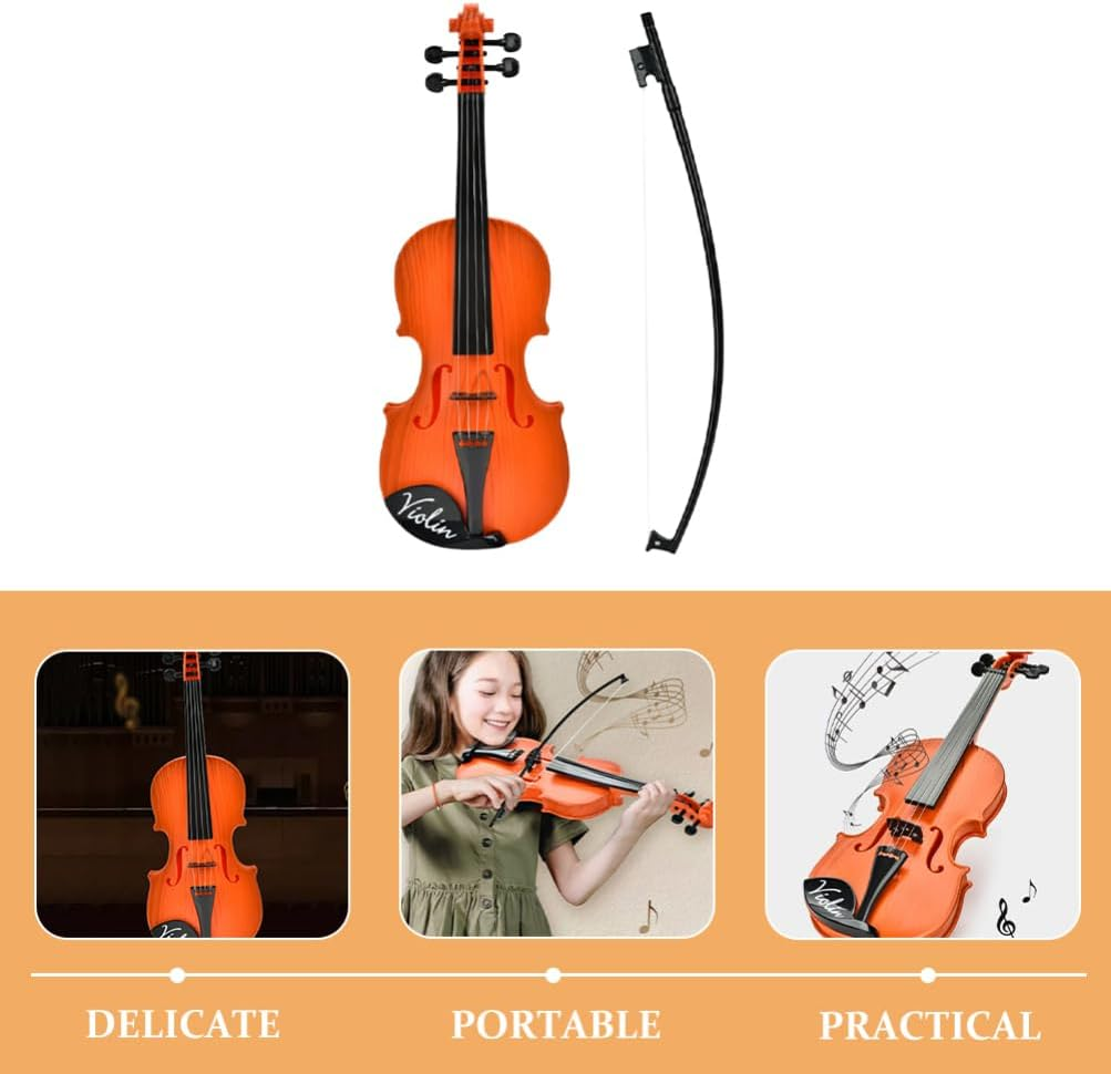 ERINGOGO 1Set Boy Girl'S Violin Toy Miniature Musical Instrument for Early Education Simulated Plaything for Boys and Girls Portable for Music Rhythm Development image number 3