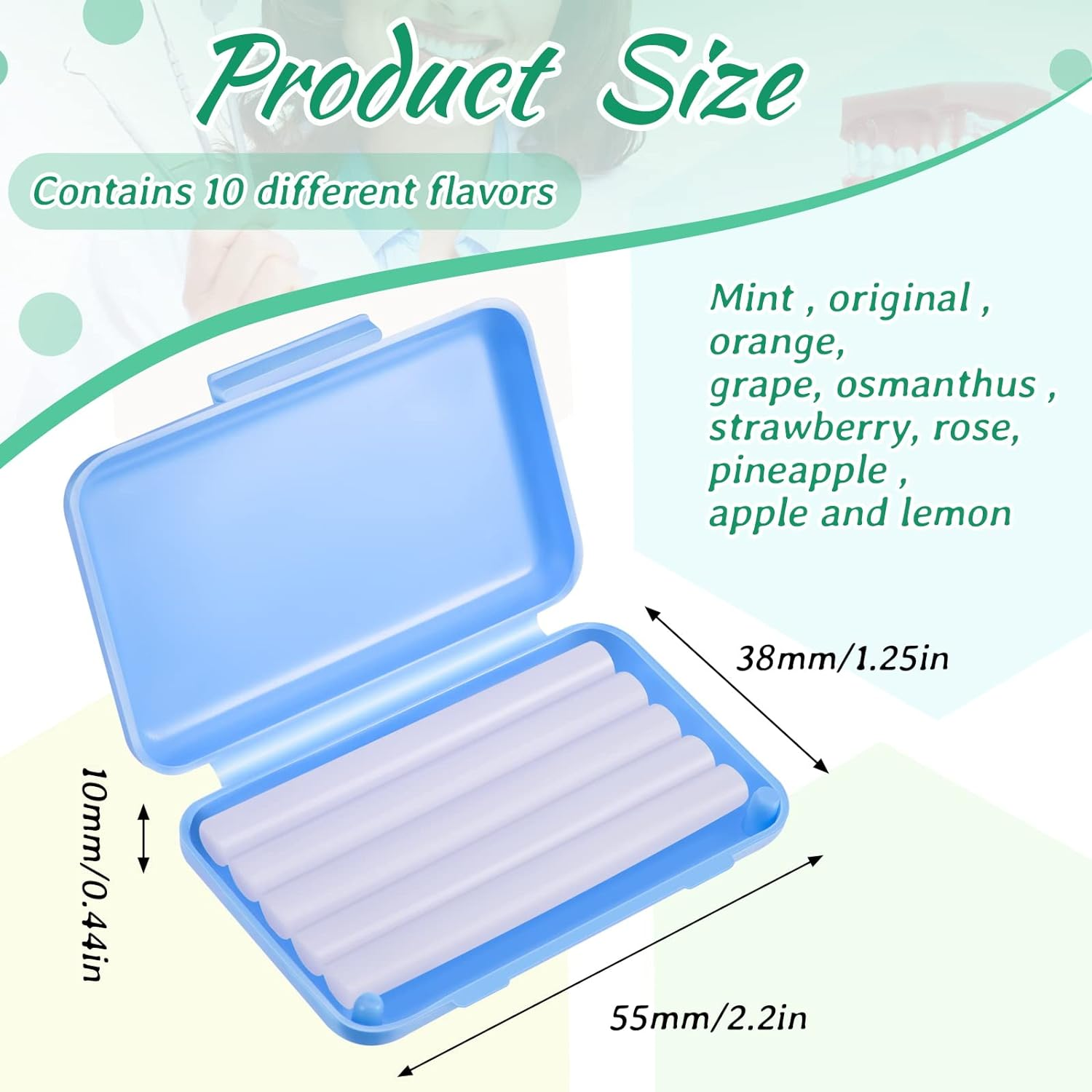 Tondiamo 40 Pack Clear Braces Wax for Teeth Dental Wearer Orthodontic Tooth Wax for Braces and Oral Appliances with Colorful Storage Case and Smell(Mixed Flavors) image number 5