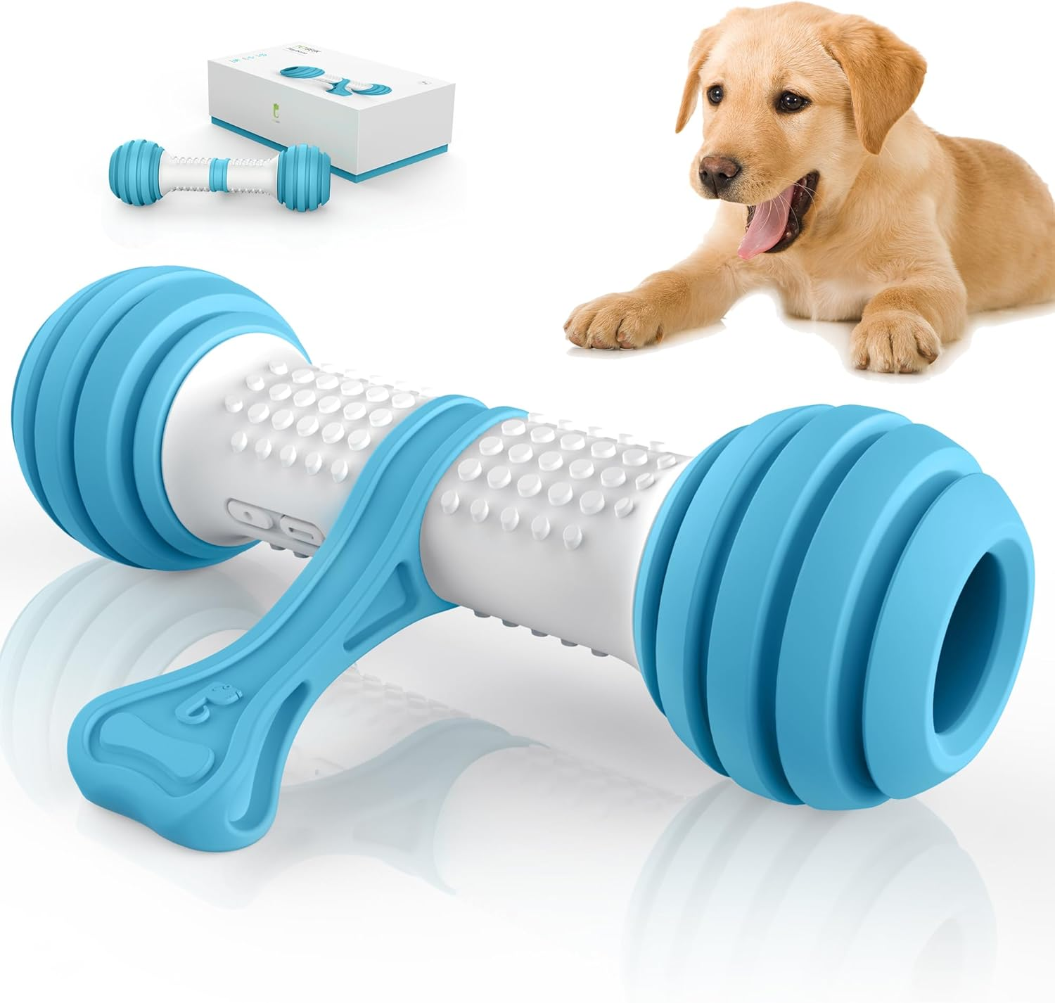 PETGEEK Interactive Dog Toys, Motion Activated Automatic Dog Bone for Medium Large Dogs, USB Rechargeable Electronic Dog Enrichment Toys, Best Gift for Birthday, Thanksgiving, Christmas, New Year