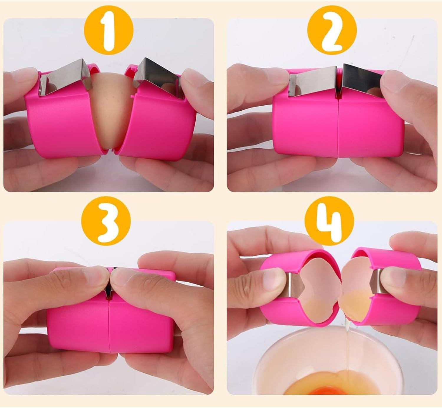 3PCS Egg Shell Opener,Egg Cracker Tool for Raw Eggs,Egg Shell Breaker,Multifunctional Egg Separator,Cooking and Baking Egg Cracking Tools,Kitchen and Restaurant Egg Peeler image number 2