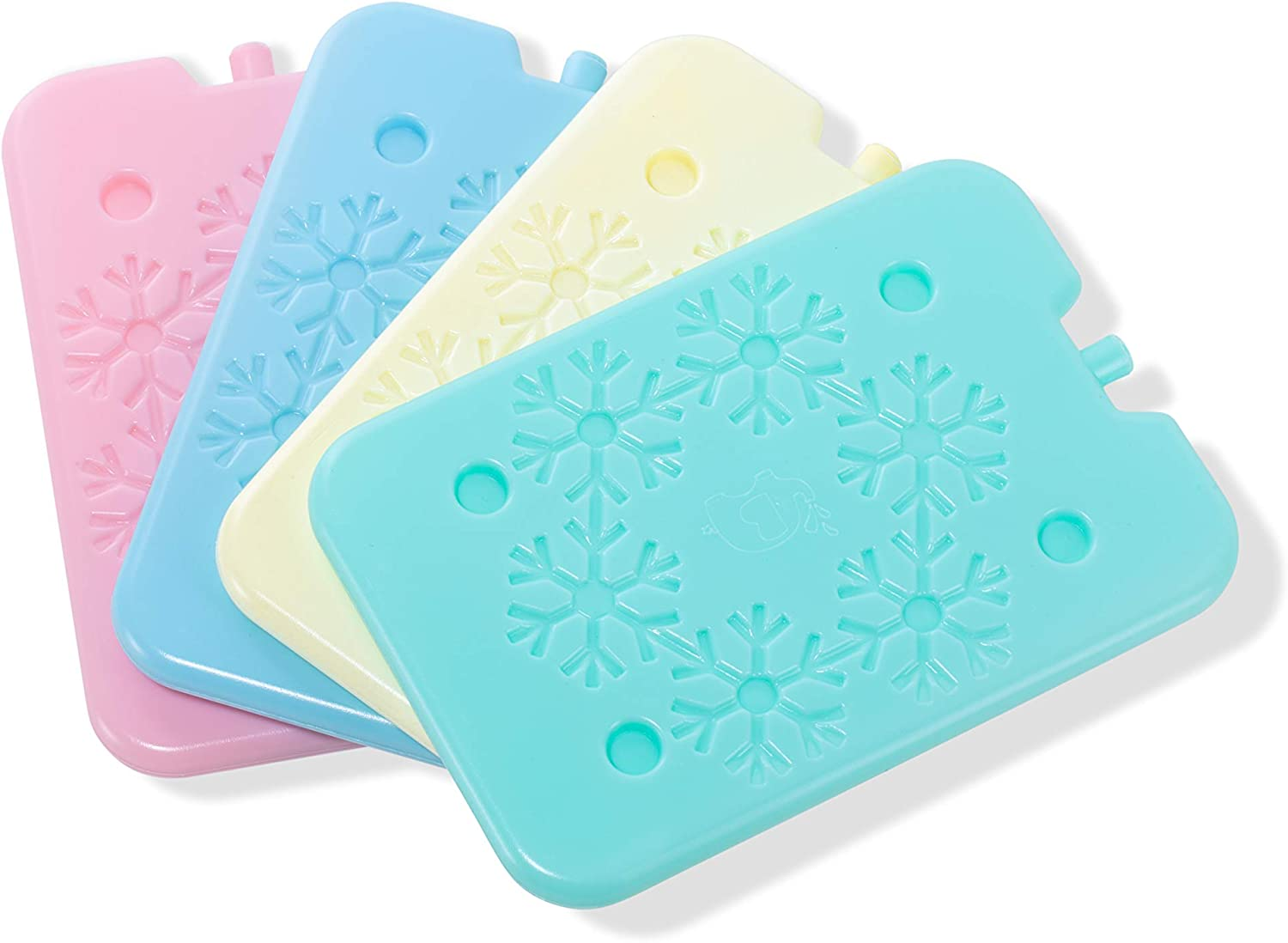 Blue ELE Macaron-Colored Ice Pack for Lunch Box and Cooler, BPA Free, Reusable and Long Lasting, Slim and Lightweight Design for Kids, Set of 4, Fun & Colorful, BE01 Macaron-Colored