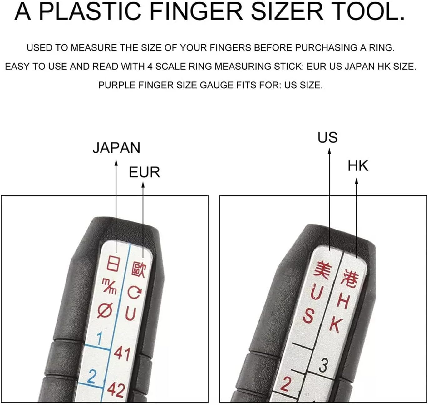 Jewelry Tool Set - Ring Mandrel Stick, Finger Size Measuring Kit with Sizer Belts, Plastic Gauge for Jewelry Making & Sizing image number 3