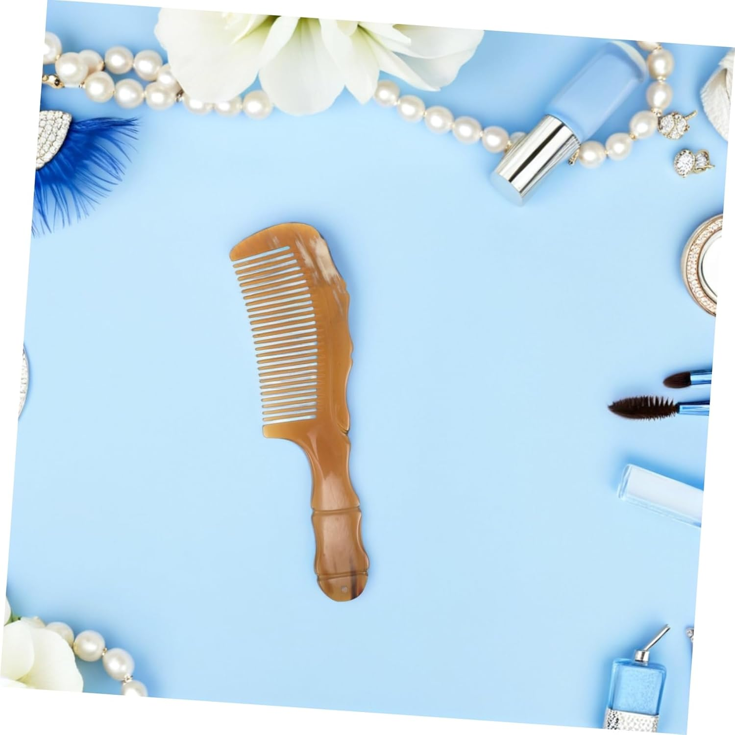 Hand Carved Horn Hair Comb Viking Comb for Men'S Beard and Portable and Sturdy Hair Care Supply for Dad Grandpa image number 5