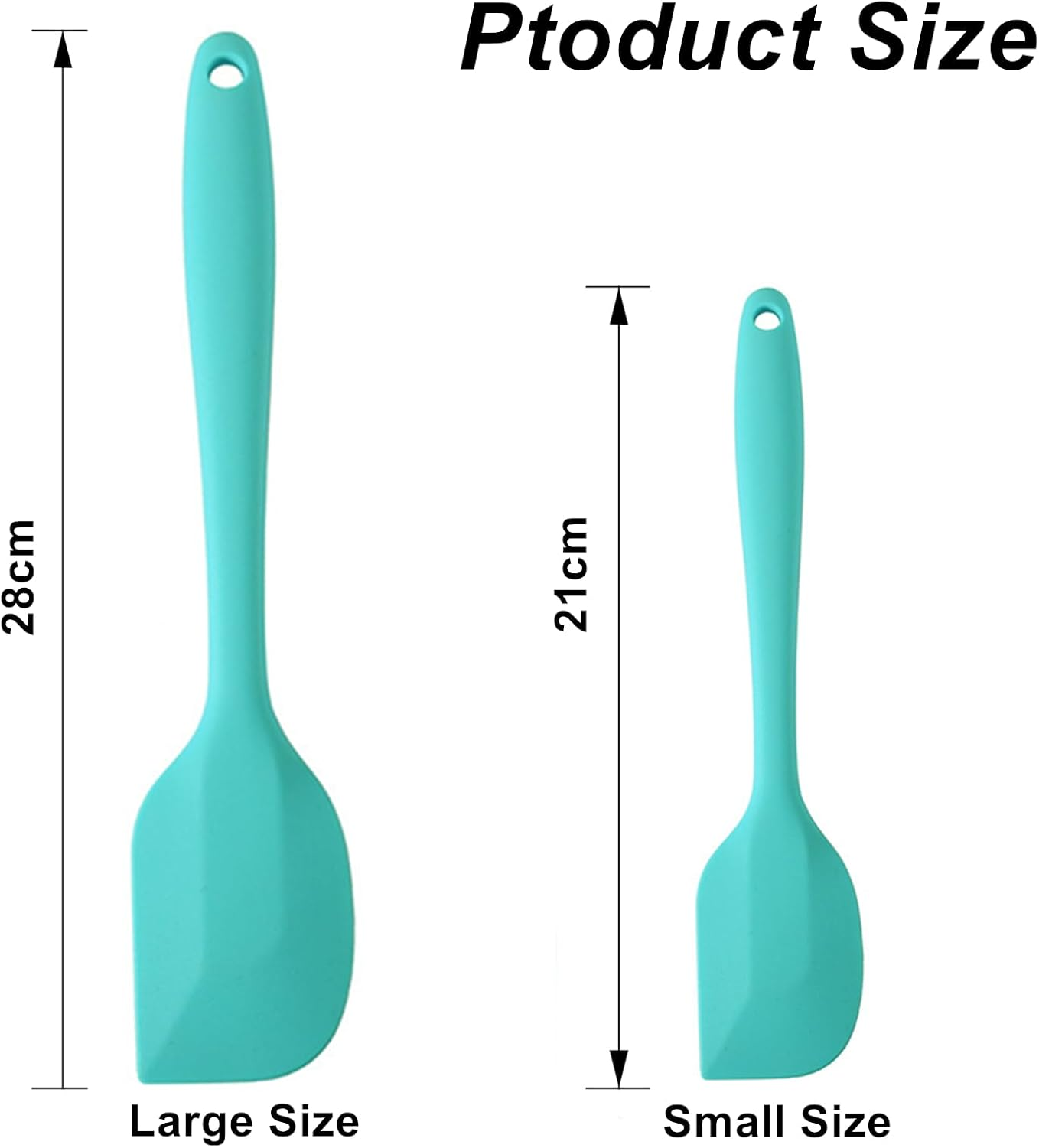 NASHRIO 2 Pcs Heat Resistant Spatulas, Food Grade Silicone Rubber Spatula Set for Baking, Cooking, and Mixing High Heat Resistant, One Small Spatulas and Large Spatulas,Blue image number 1