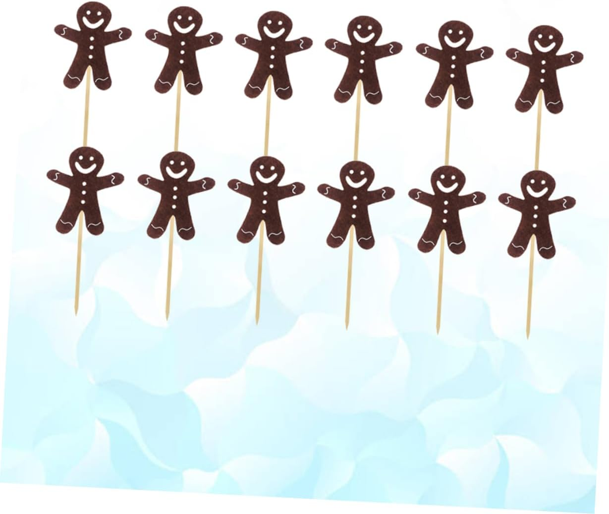 LABRIMP 12Pcs Smile Face Cake Picks in Felt Party Cupcake Decor Christmas Dessert Table Decor image number 6