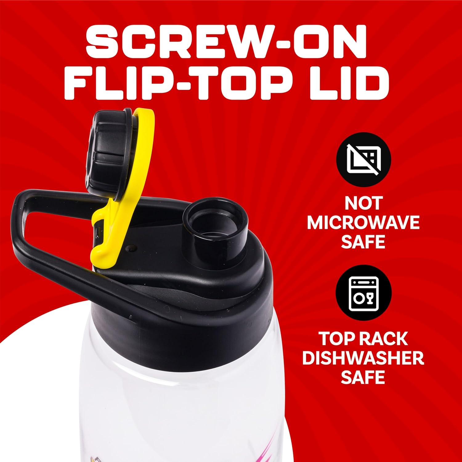 Silver Buffalo Pok&eacute;mon Skate Graffiti Electrifying Pikachu Water Bottle with Screw-On Lid, 28 Ounces