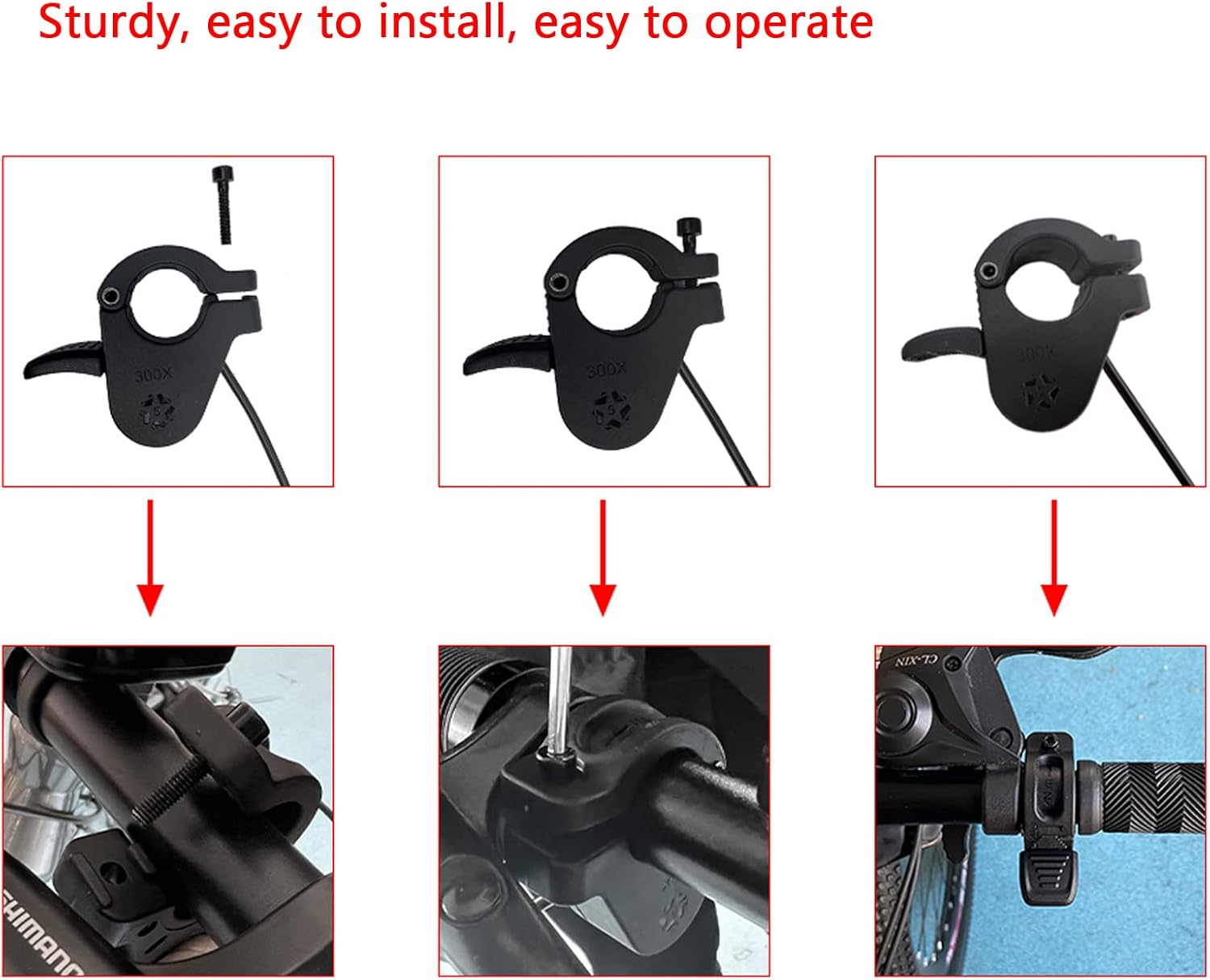 Electric Scooter Thumb Throttle, 300X Speed Control Electric Bike Thumb Throttle for 12V, 24V, 36V, 48V, 52V, 72V Ebike, Waterproof Left and Right Universal Finger Throttle Accelerator image number 6