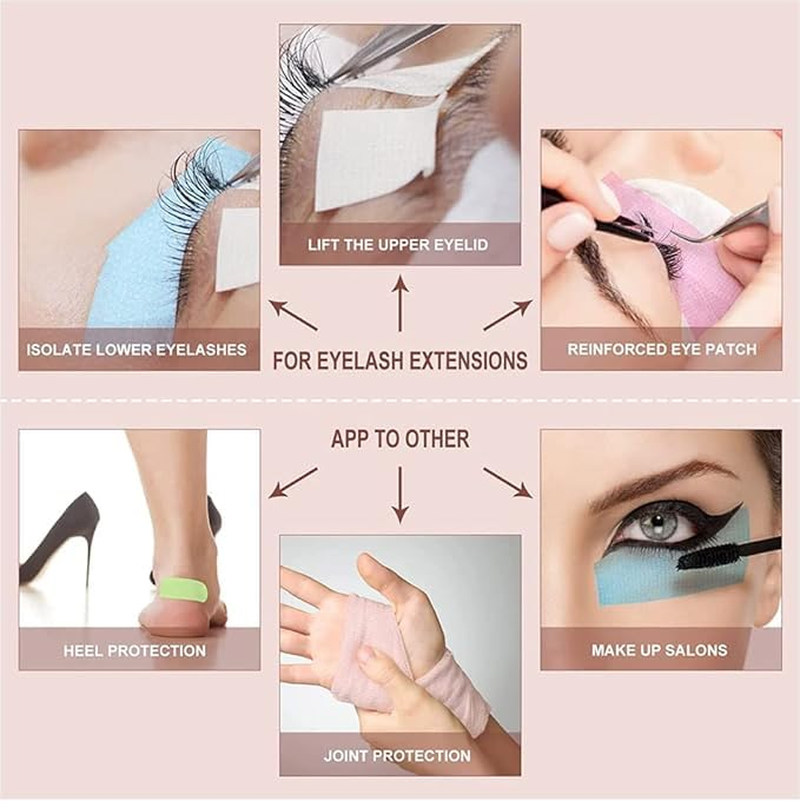 Silicone Gel Tape for Lash Extension - 2Pcs Eye Gel Duct Band, Mascara and Eyelash Fabric Tape (Blue)
