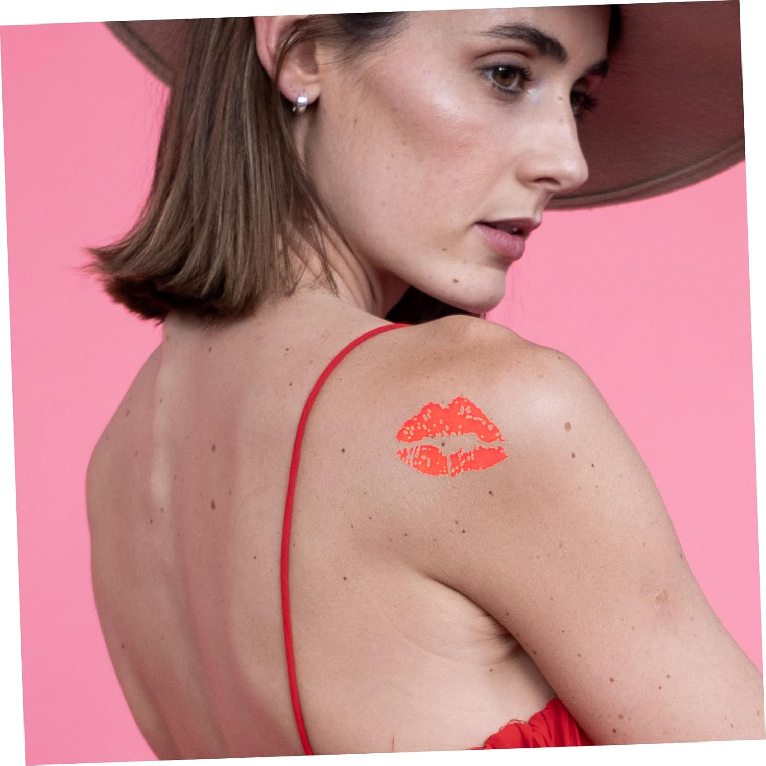 NOLITOY 12Pcs Lips Temporary Stickers for Diy Decorating Sugar Kisses Stickers for Neck image number 5