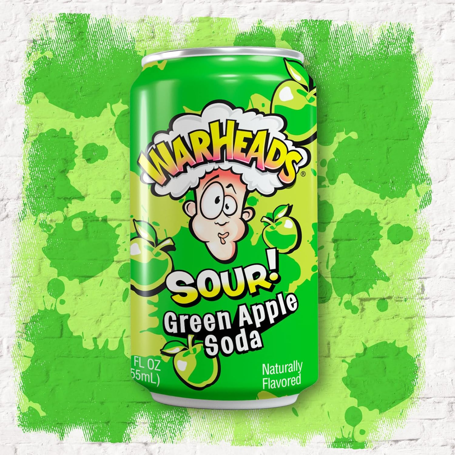 Warheads Green Apple Soda 355 Ml (Pack of 12) image number 1
