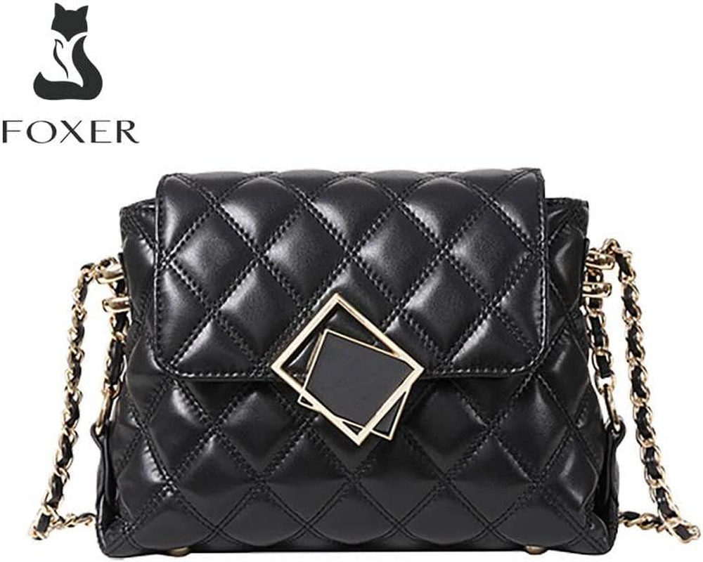 Leather Ladies Shoulder Bag, Leather Large Capacity Mobile Phone Bag, Fashion Messenger Bag Chain Bag, Black, 23*7.5*18Cm image number 3