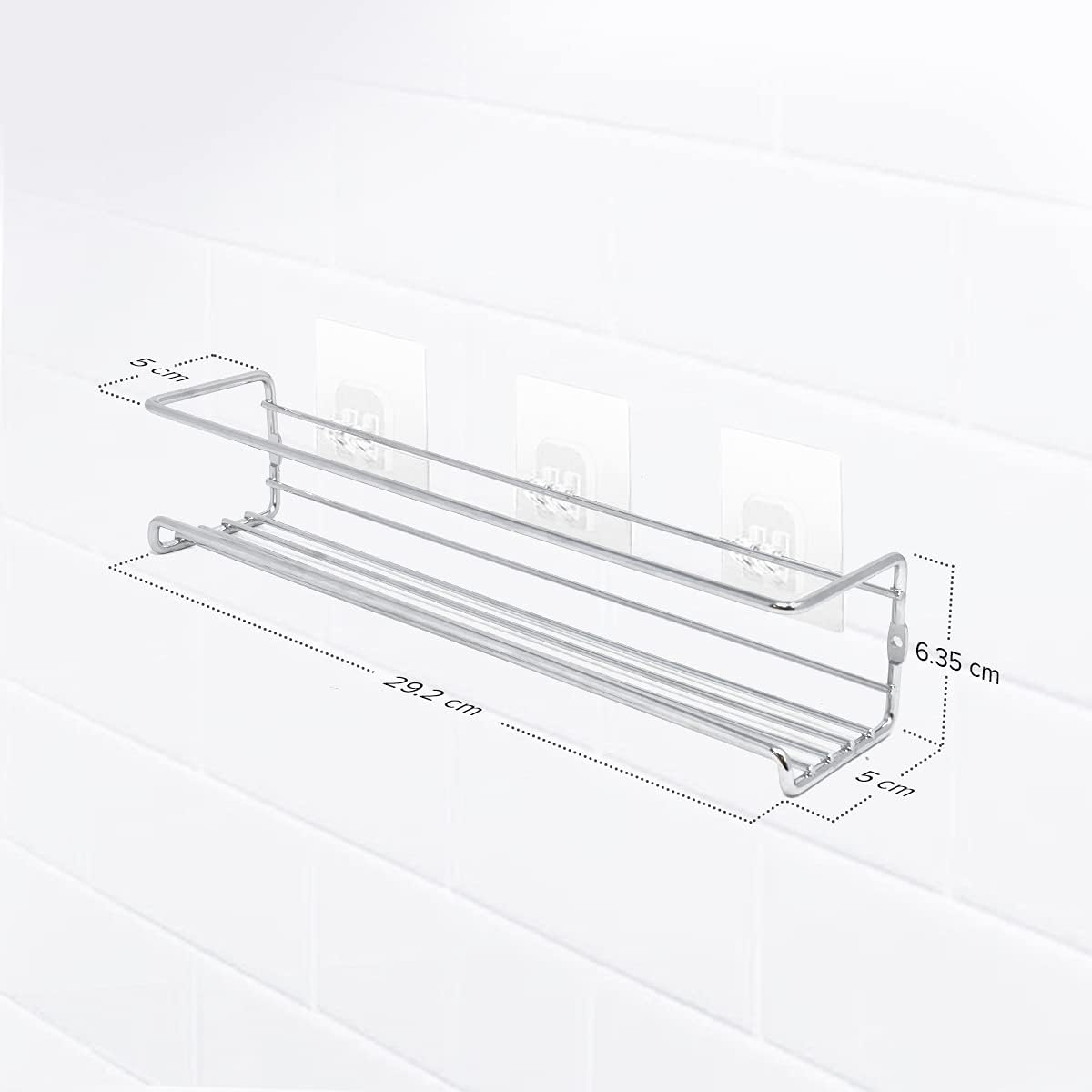 Joeji'S Kitchen 4-Tier Silver Spice Rack Organiser Wall Hanging Spice Shelf Herb Rack Seasoning Organiser - Spice Rack for Spices, Condiments, Cooking Tools image number 2