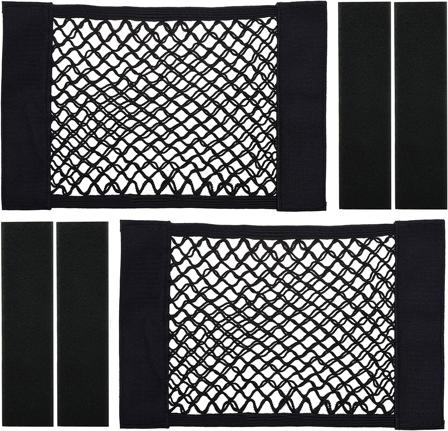 Cosmos Universal Mesh Cargo Net Wall Sticker Organizer Pouch Bag Storage Mesh Net for Car Trunk, Pack of 2 with Tape Stickers image number 3