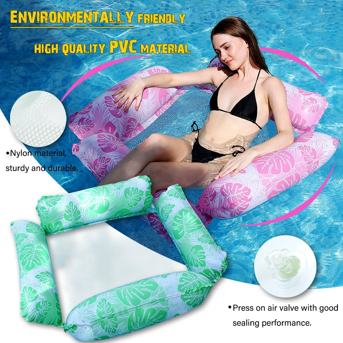 Inflatable Monstera Pool Float, Large-Size Water Playground for Kids and Adults.Floating Lounger for Pool, Beach, Jacuzzi, Swimming Pool, Outdoor image number 5