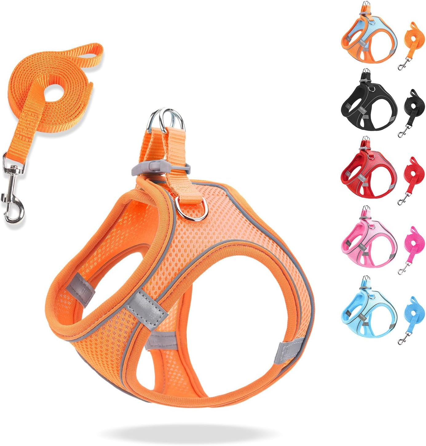 Dog Harness, Adjustable Step in Dog Harness for Large Dog, Reflective Puppy Harness for Puppy Training, Large Dog Vest Harness (Orange, M) image number 3