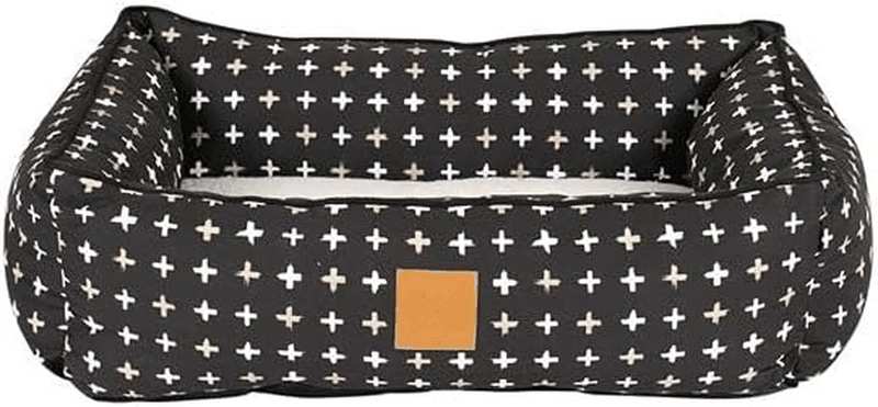 Mog & Bone Bolster Dog Bed, Navy Hamptons Stripe, Small