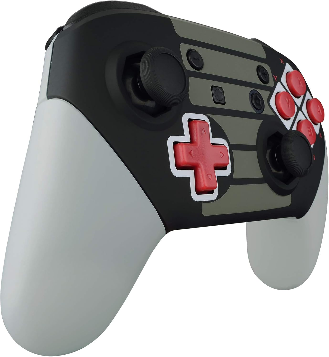 Extremerate Classic NES Style Faceplate Backplate Handles Cover, Octagonal Gated Sticks Design DIY Replacement Grip Housing Shell for Nintendo Switch Pro Controller- Controller NOT Included image number 1