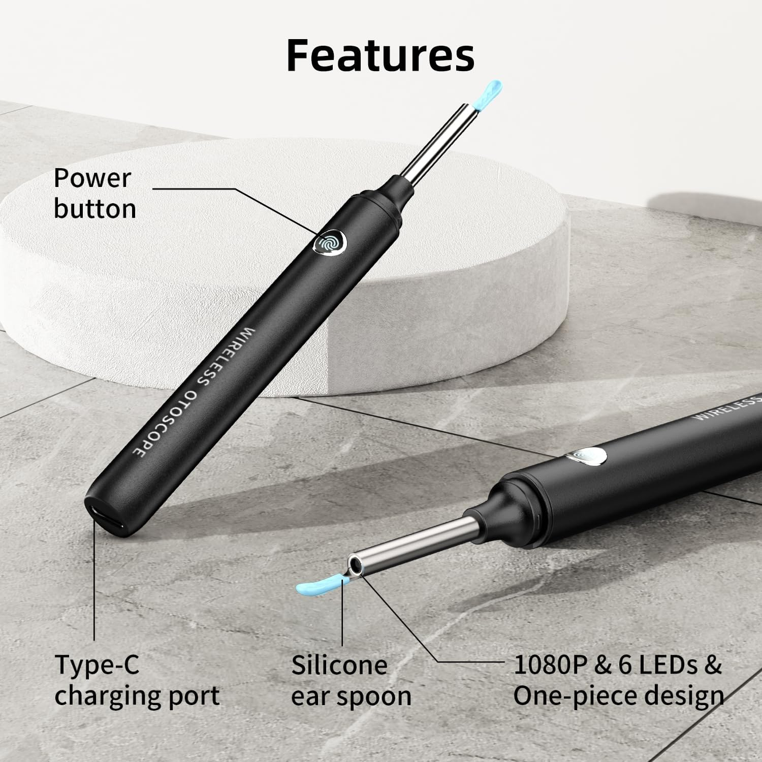 Ear Wax Removal Tool, Qimic Ear Cleaner Wax Removal, 1080P Ear Cleaner Camera with Anti-Dust Cover, Wireless Ear Camera Otoscope with Earwax Remover for Iphone, Ipad & Android Smart Phones image number 4