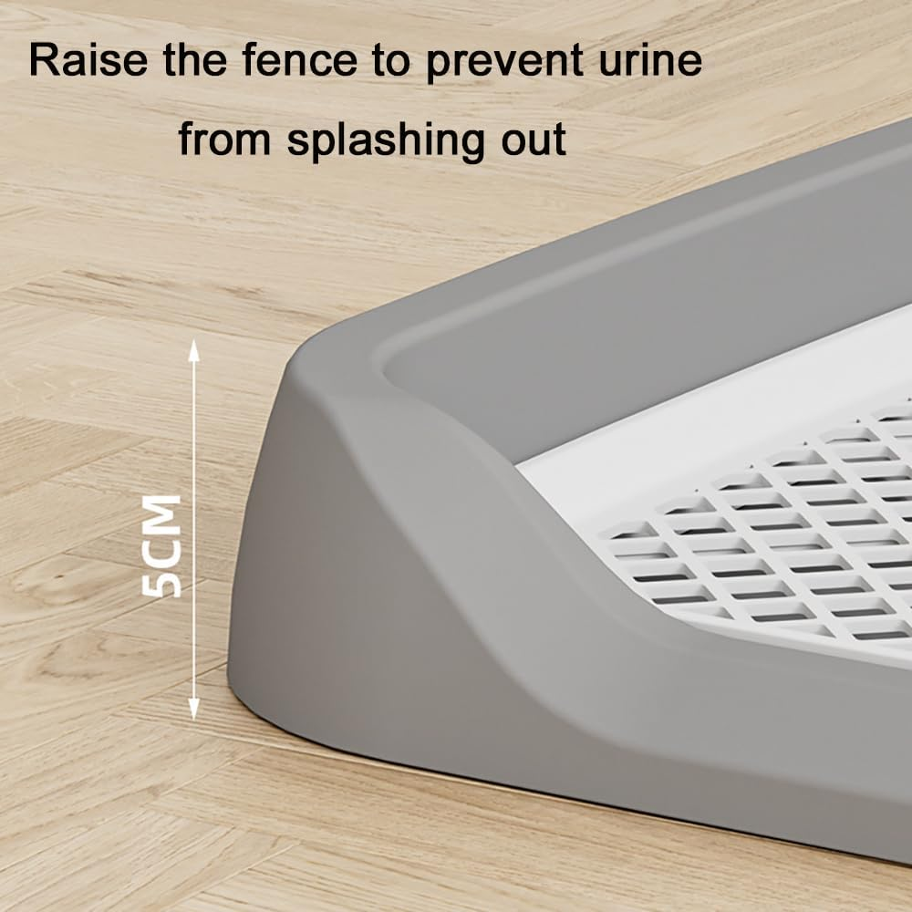 TOMVAES Washable Dog Toilet, Potty Pad Holder with Urinary Column, Convenient Durable Pet Tray for Indoor Pet Toilet Training, Grey 46 X 35 X 5 CM image number 1