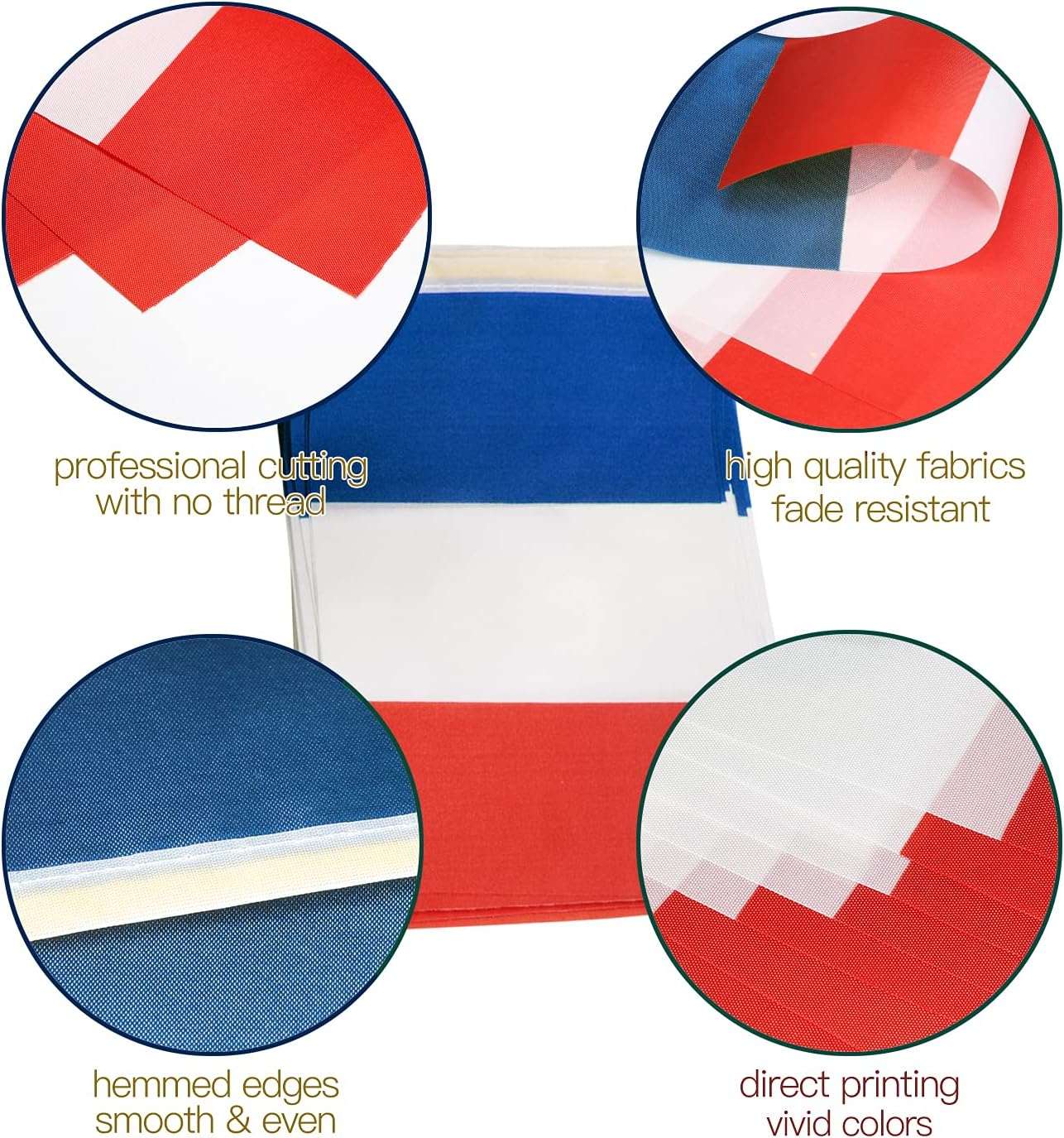 Anley France String Flag Pennant Banners, Patriotic Events 14Th of July French Bastille Day Decoration Sports Bars - 33 Feet 38 Flags image number 1