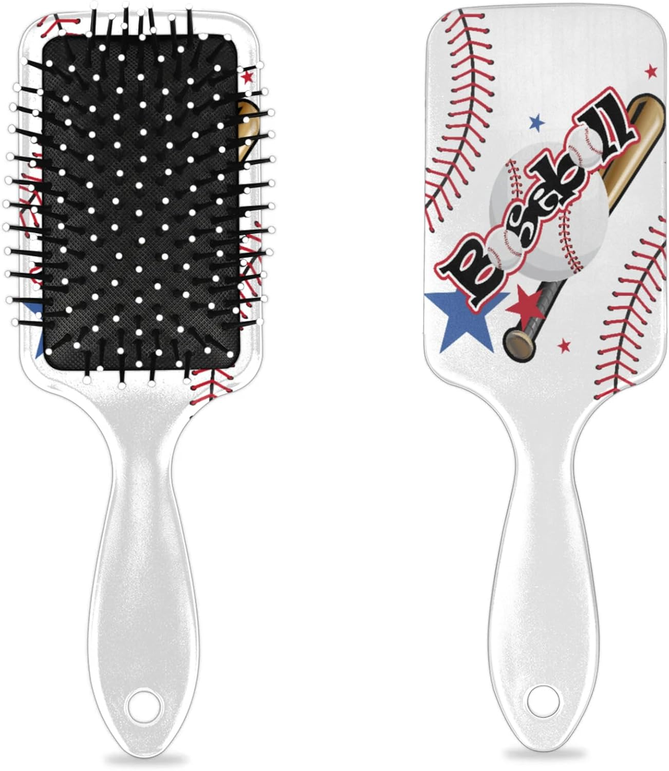 Kids Hair Brush for Boys Girls Toddler - Detangler Hairbrush for Wet Dry Thin Long Curly Hair Pain-Free Comb Glide through Tangles with Ease and Massage Scalp (Baseball) image number 4