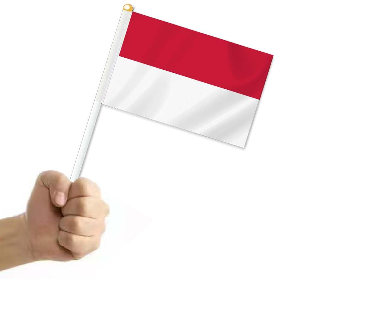 10 PCS Indonesia Handheld Small Flag, Indonesians Hand Held Mini Decor Decoration Banner image number 2