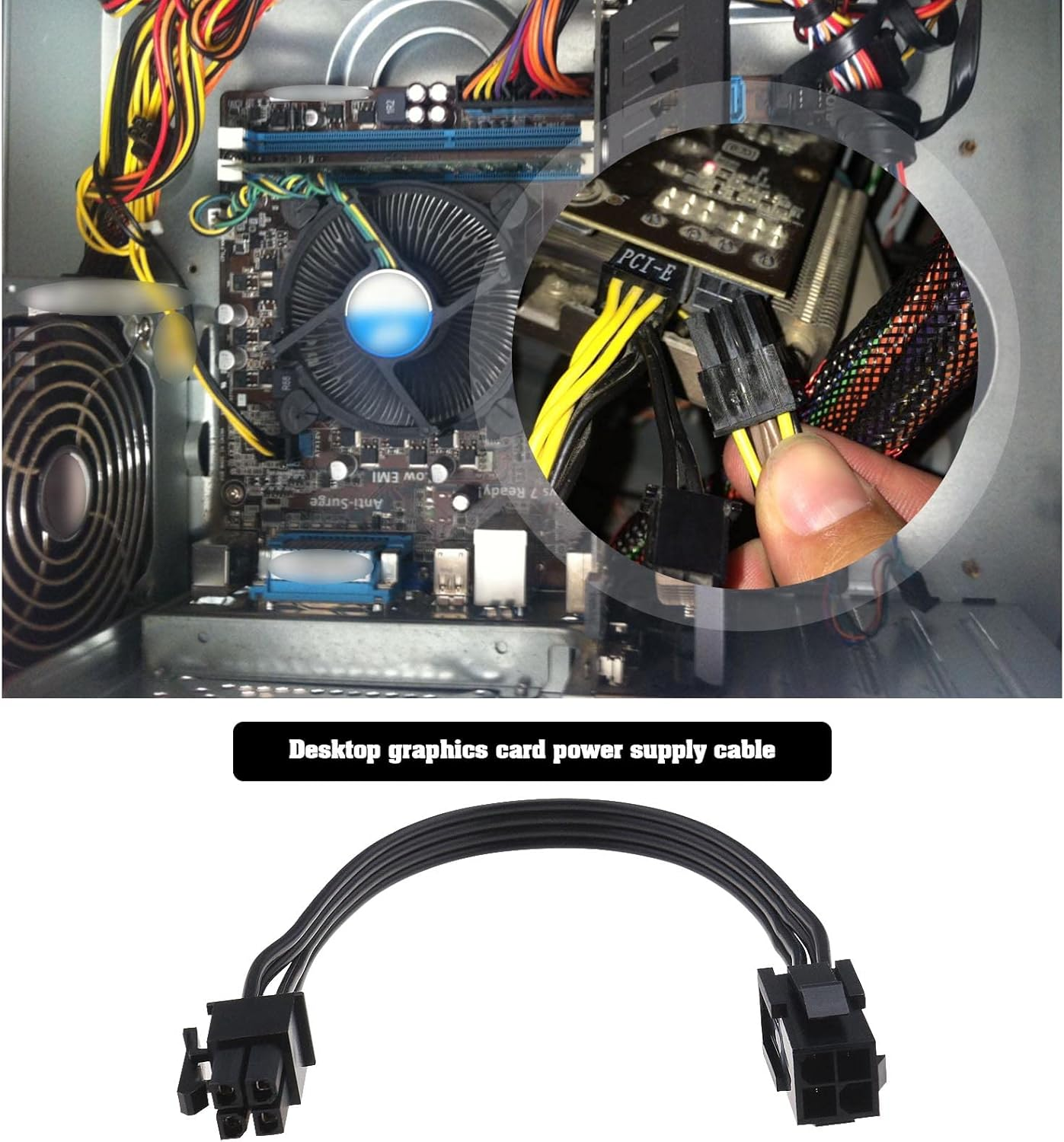 SING F LTD 2PCS ATX 4 Pin Male to Female CPU Power Extension Cable for Desktop Computer 12V 18 AWG 22Cm image number 1