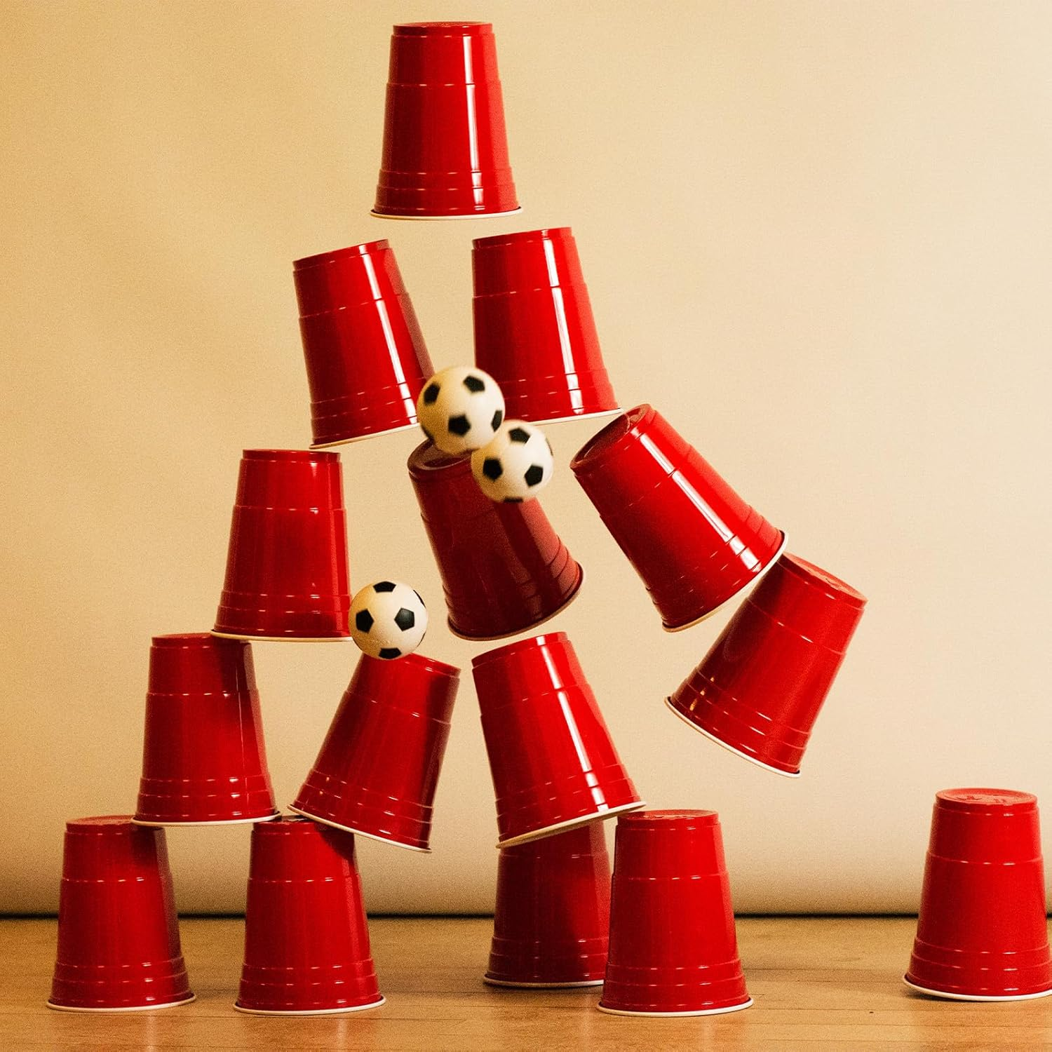 50 Pcs Party Cup Set,16Oz Red Plastic Party Cups,Party Cold Drink Cups,Repeatable Cups for New Year, Christmas, Camping, Wedding(Red) image number 4