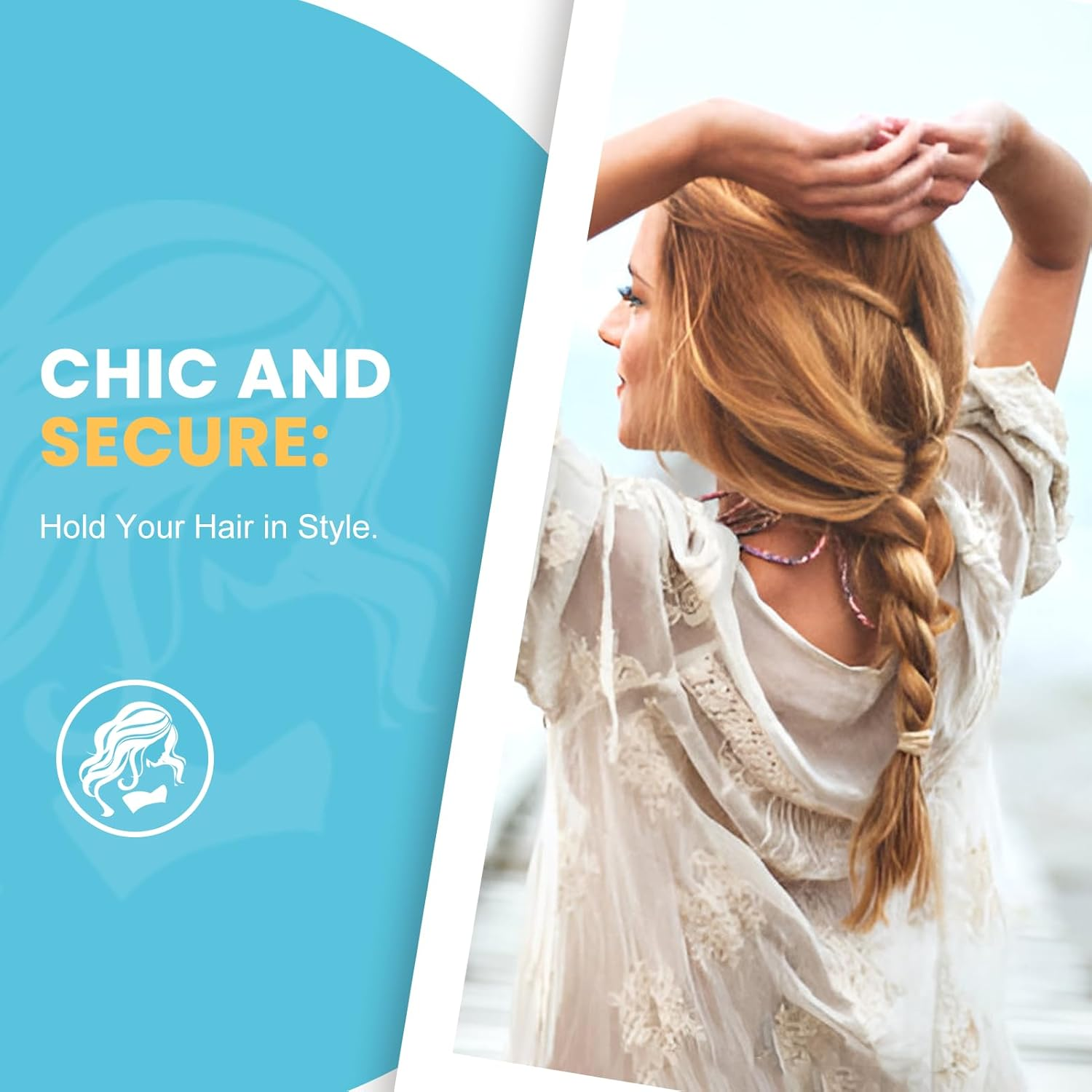 HOYOLS Soft Large Seamless Hair Ties, Gentle Stretch Nylon Ponytail Holder Bands for Thick Heavy Curly Hair, No Slip No Damage Scrunchies Headbands 100 Pcs (Light Blonde) - 10 Colors Set image number 3