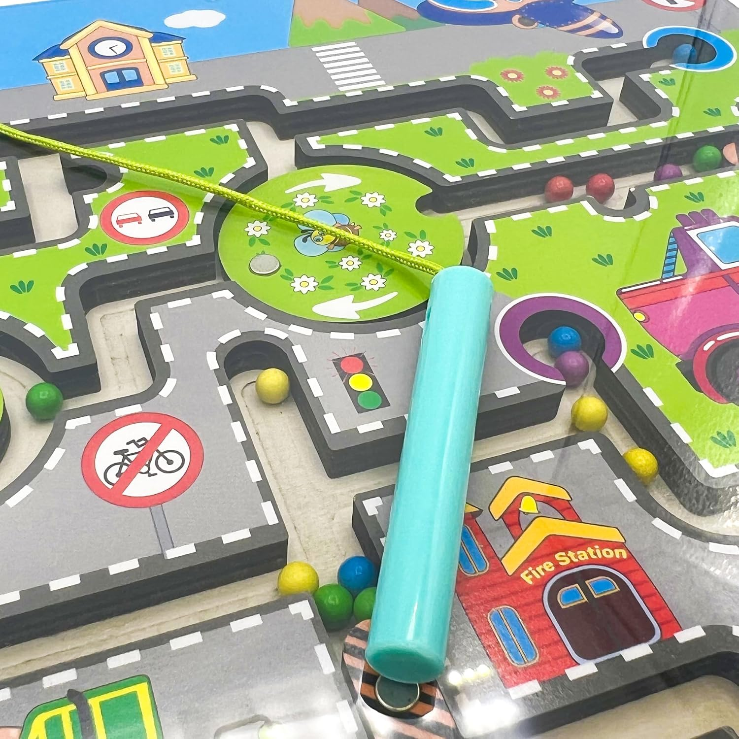 QUOKKA Learning Wood Maze Games for Kids Ages 3-5- VER.2 Improved - Nice Educational Car Activities for Kids Ages 2-4 - Preschool Developmental Wooden Toys