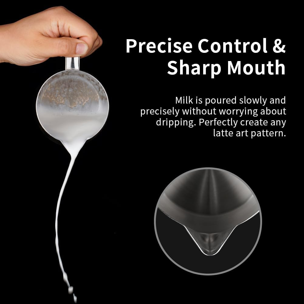 Watchget Milk Frothing Pitcher 500Ml/17Oz Stainless Steel Espresso Steaming Pitcher Milk Coffee Cappuccino Latte Art Barista Steam Pitcher Milk Frothing Jug image number 5