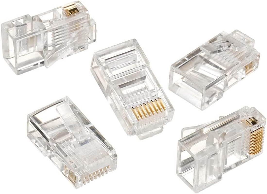 RJ45 CAT6 Connector, RJ45 Modular Plug Network Connectors for Standard Cable, 100 Pack image number 1