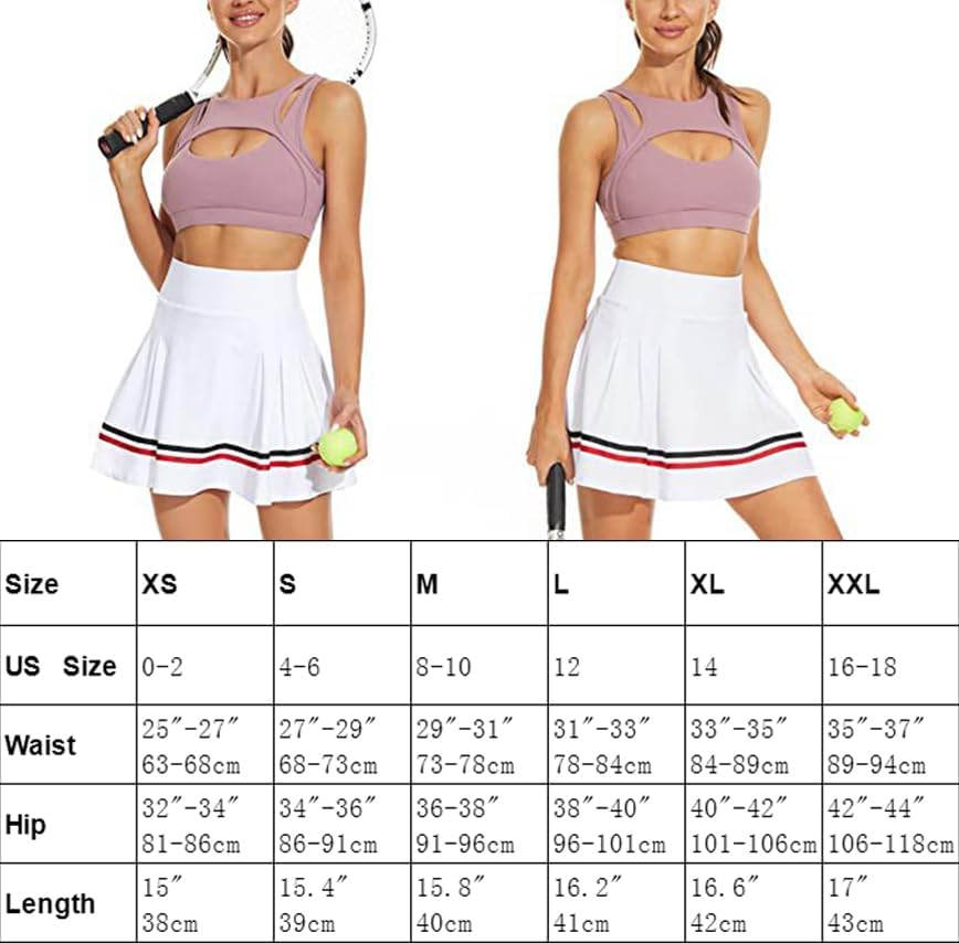 Threeh Women'S Pleated Tennis Skirts Athletic Casual Skorts with Pockets Built-In Shorts High Waisted Golf Sport Skirt image number 3