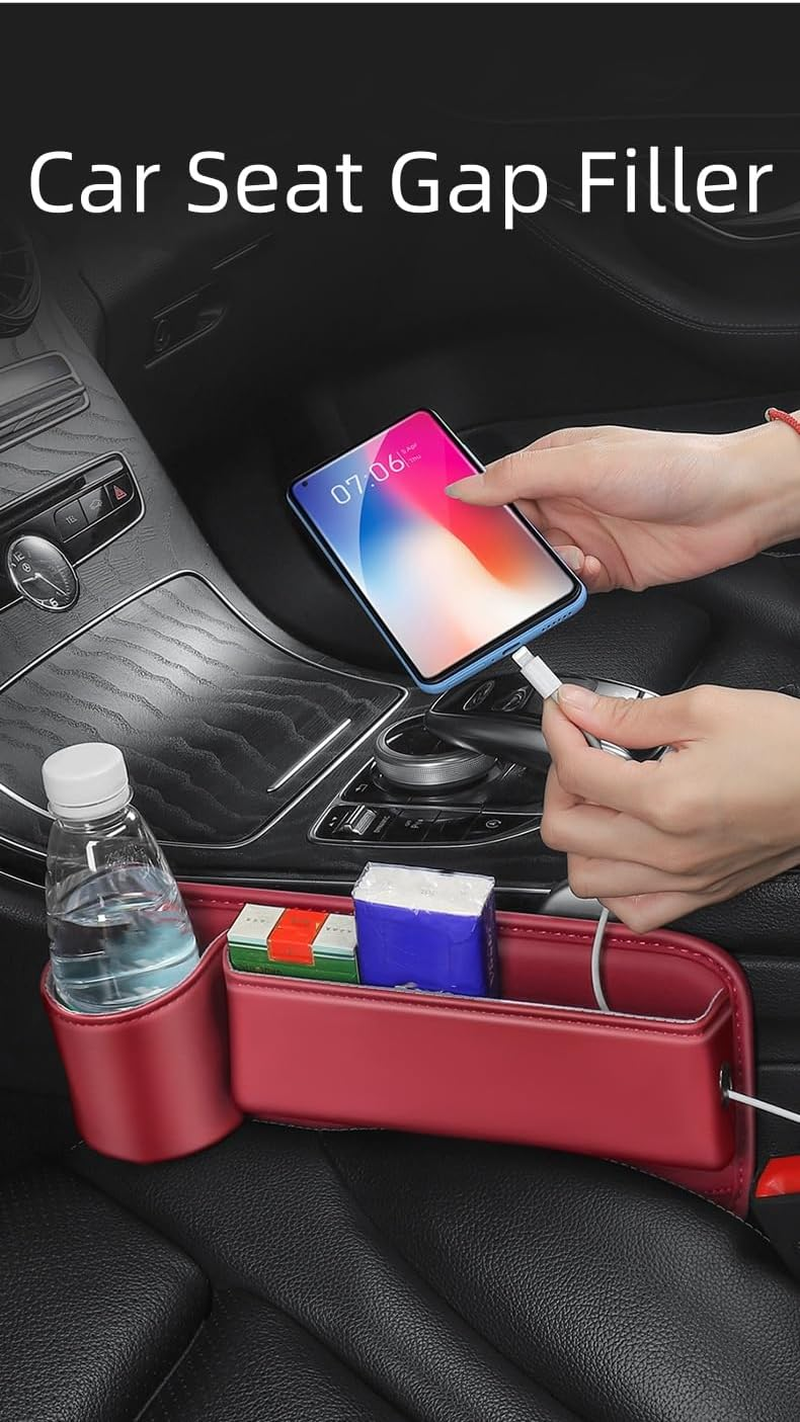 Car Seat Gap Filler,Car Seat Storage Box,Car Seat Gap Bag (Red Left 1) image number 1