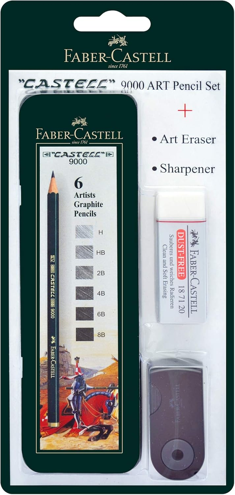 Faber-Castell Quality Castell 9000 Graphite Pencils, Assorted &ndash; Blister Pack of 5, (10-119095) image number 6