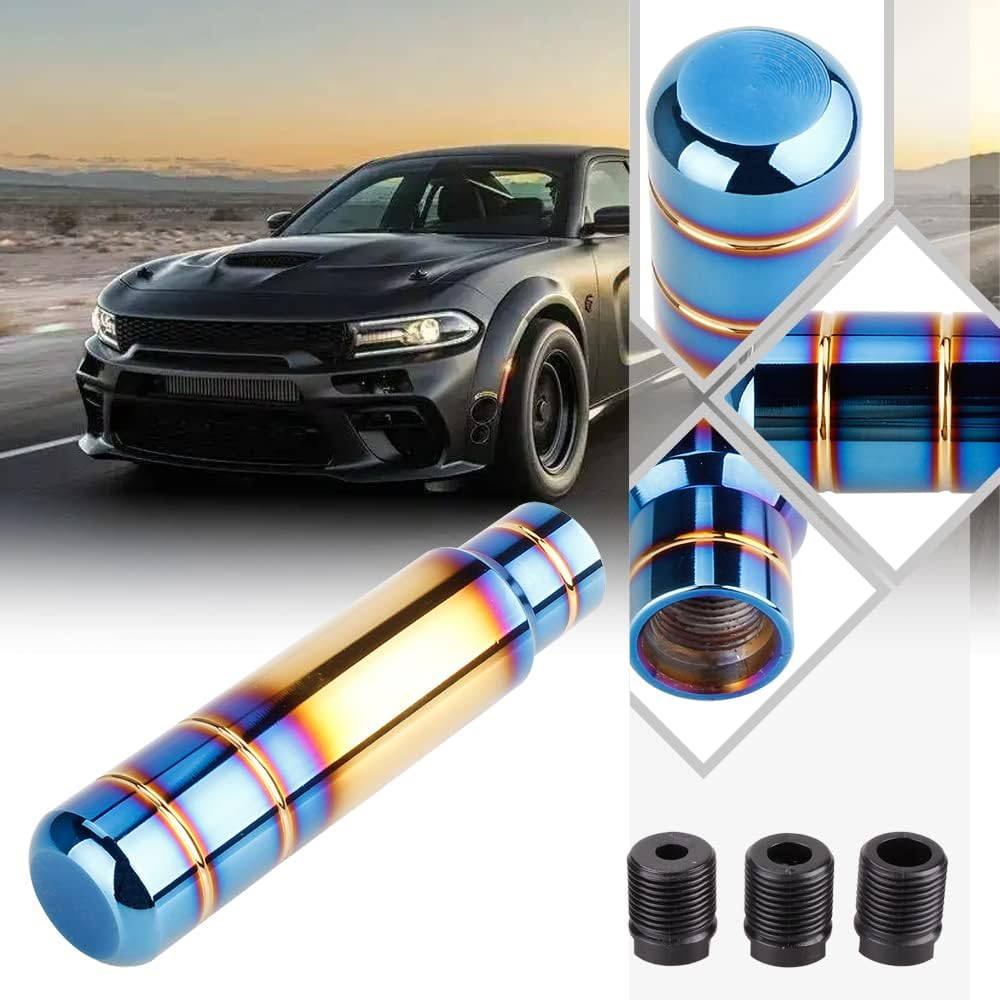 BARTOO Aluminum Alloy Heavy Weighted Shifter Knob, 5" Auto Gear Shift Knob, Car Gear Lever Stick Shifter Handle,With 3 Threaded Adapters M8 M10 M12,Fit Most Automatic Manual Vehicle(Gold Plated) image number 6