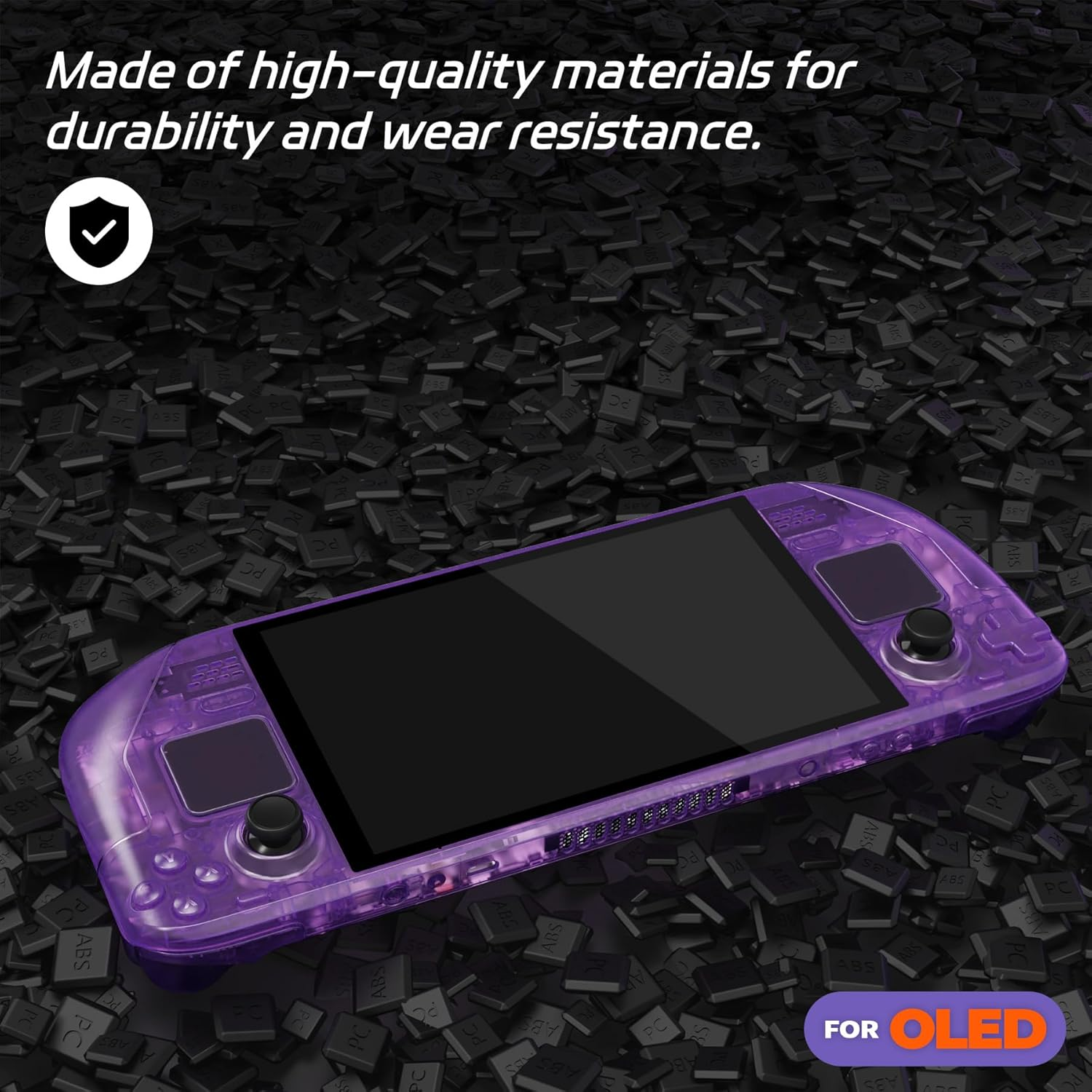 Extremerate Replacement Full Set Housing Shell with Buttons for Steam Deck OLED Handheld Console, Custom DIY Clear Atomic Purple Faceplate Back Plate Trackpad Case for Steam Deck OLED Console image number 4