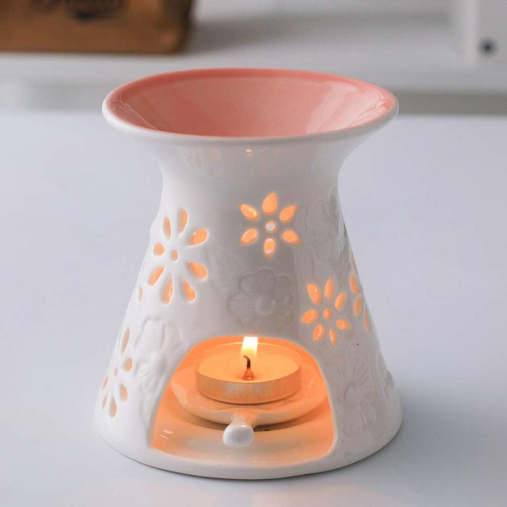 Sculpture Statue Antiques Collectables，Ceramic Tea Light Holder, Aromatherapy Essential Oil Burner, Wax Warmer Great Decoration for Living Room, Balcony, Patio, Porch and Garden,E (Color : D) image number 1