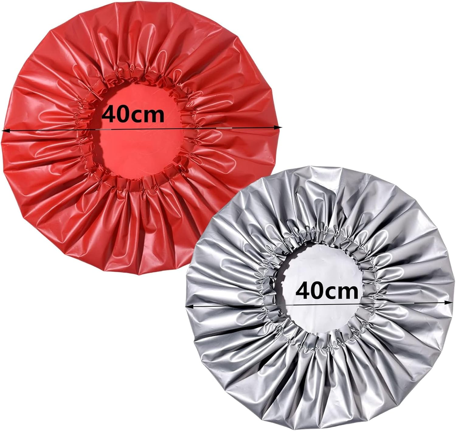 Shower Cap for Women,Extra Large & Waterproof & Reasuable Shower Caps 2 Packs Bath Caps for Braids Long Hair(Grey and Red) image number 2