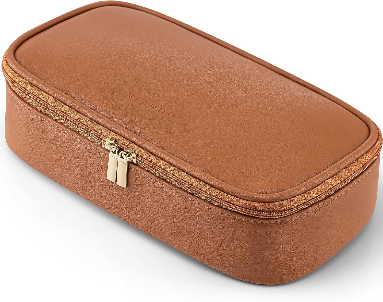 Vlando Travel Makeup Bag, Small Travel Beauty Bag Cosmetic Bag for Women Portable Makeup Organizer Case Bag Makeup Brush Organizer Pouch-White, Pillow White-Large