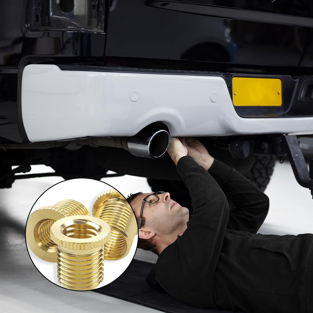 Shift Knob Thread Adapter, 3 PCS Thread Screw Adapter Insert Kit for Car (M8X1.25, M10X1.25, M10X1.5) image number 2