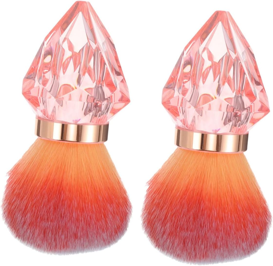 2Pcs Portable Nail Powder Brush Diamond Shape Makeup and Nail Cleaning Tool for Manicure and Pedicure Stylish Design for Women
