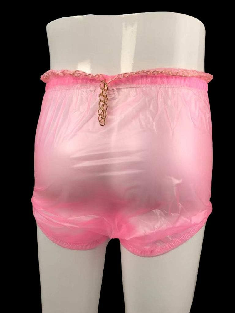 Haian Pull-On Locking Plastic (PVC&EVA) Pants (Transparent Pink, Xx-Large) image number 4