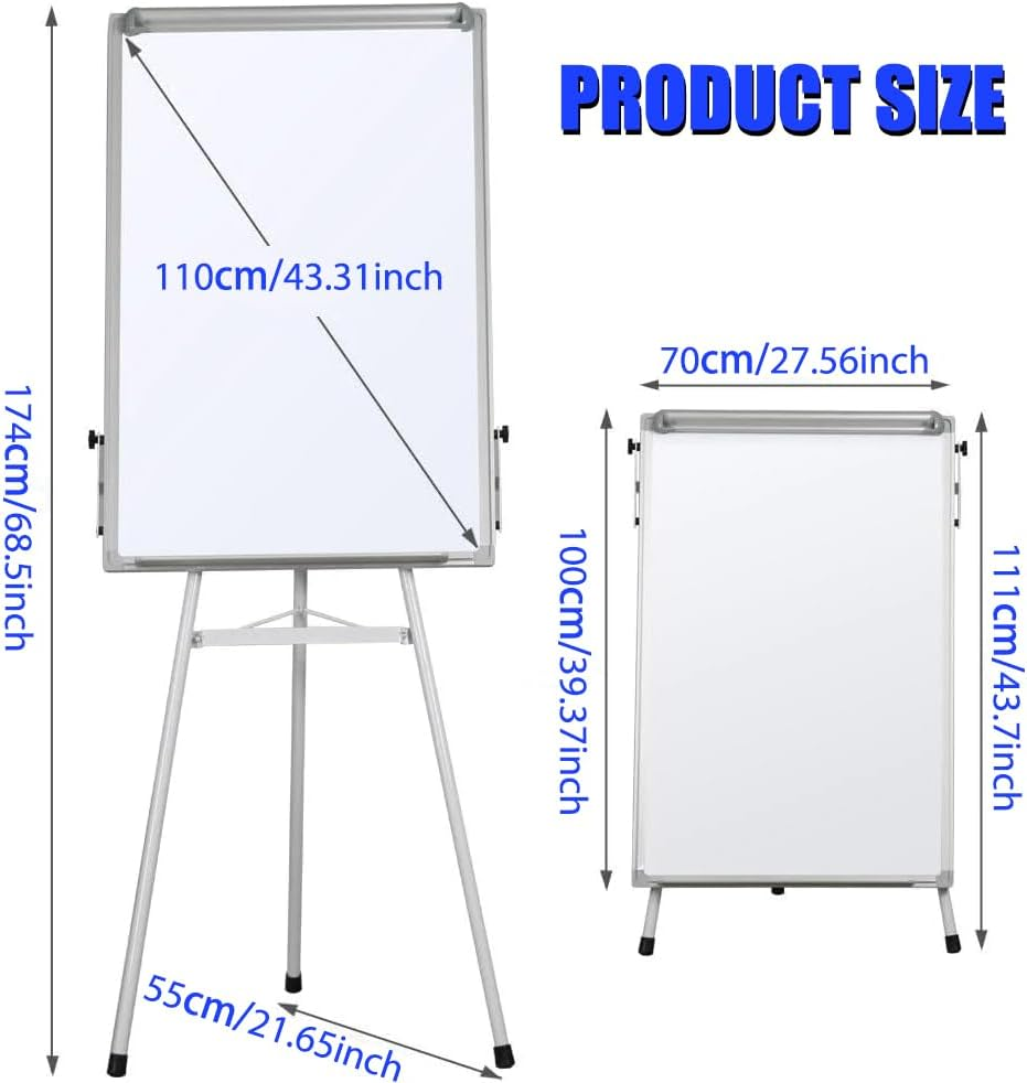 Easel Whiteboard Stand - Portable Easel Tripod - Magnetic Display Telescopic Flipchart Dry Erase with Adjustable Height for Office or Teaching at Home & Classroom (White) image number 1
