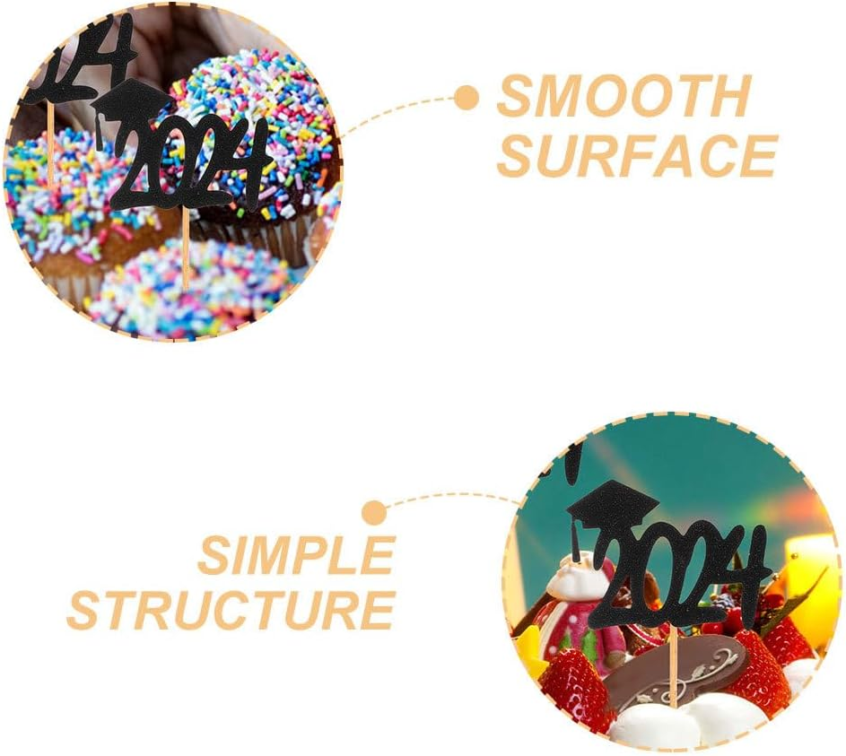 Totority Decorate 20Pcs Graduation Flag Appetizer Picks Graduation Party Decor Dessert Picks Graduation Toppers Graduation Congrats Pick Graduation Caps Topper Cake Pull the Flag Paper image number 2